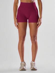 Musera Sport Quần short cạp cao dáng ngắn, thoải mái, năng động, thích hợp cho tập luyện thể thao, chạy bộ, câu lạc bộ điền kinh, Padel, Tennis, Pickleball, Yoga, Pilates, thể dục, mặc hàng ngày. - Màu Hồng Tươi - Xem 2