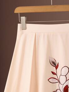 GlowEve 女式高腰花卉印花百褶设计优雅半身裙 - 彩色 - 查看 7