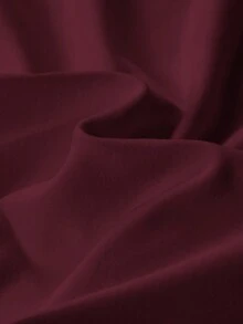 Fluxe Women's Regular Fit Solid Color Knit Long Sleeve Crew Neck T-Shirt Tight Tops Stand Collar Top - Burgundy - View 6