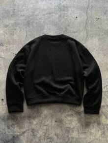 AXEPEAK Men Contrast Color Patchwork Pullover And Sweatpants Set, Cozy Outfits, Fall Clothes - Black - View 7