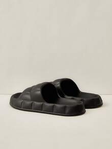 Cuccoo Women's Fashionable Black Plastic Slippers, Comfortable And Can Be Worn Outside For Summer Vacation Shoes Summer Spring Shoes Spring Break Easter For Casual Beach Style