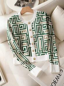 GlowEve 时尚优雅女士针织长袖T恤 - 綠色 - 查看 4