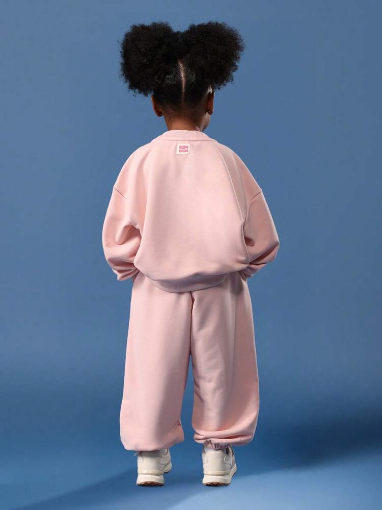 Pink Boston Sweatshirt And Jogger Set