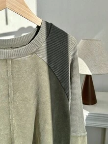 Comfortcana 大码纯色简约圆领长袖运动衫