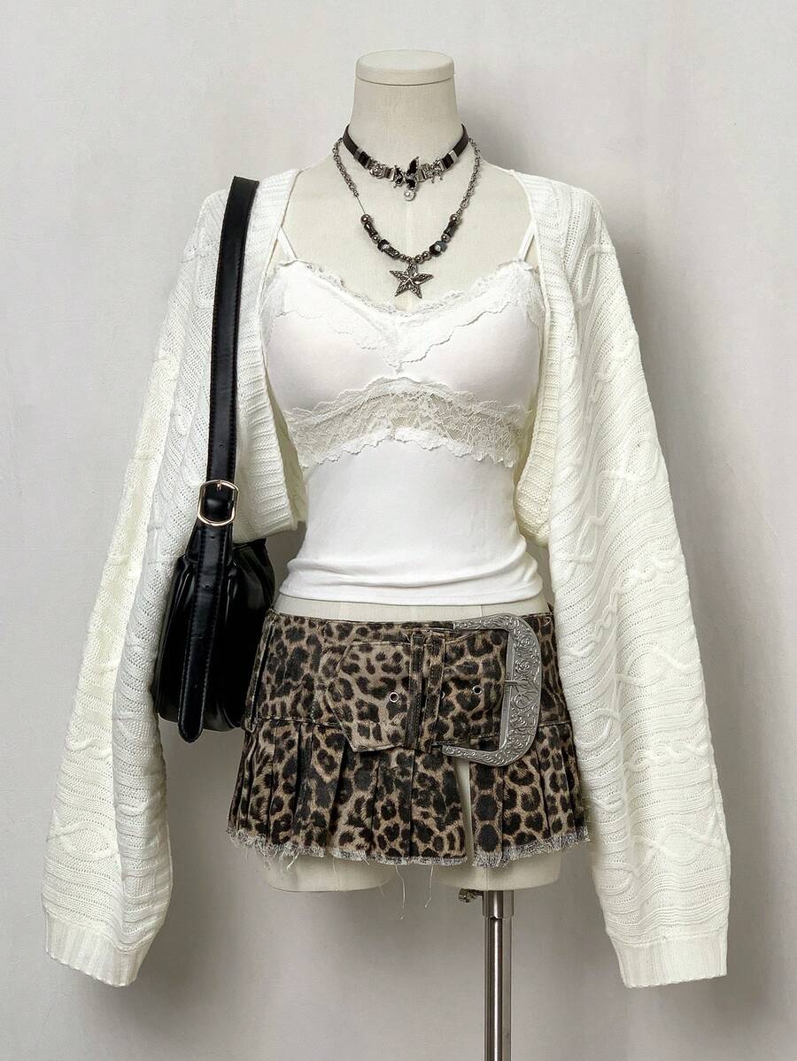 EgrlEra Jeanoir 纯色长袖简约短款开衫，休闲日常穿着，长袖上衣 - 杏色 - 查看 1