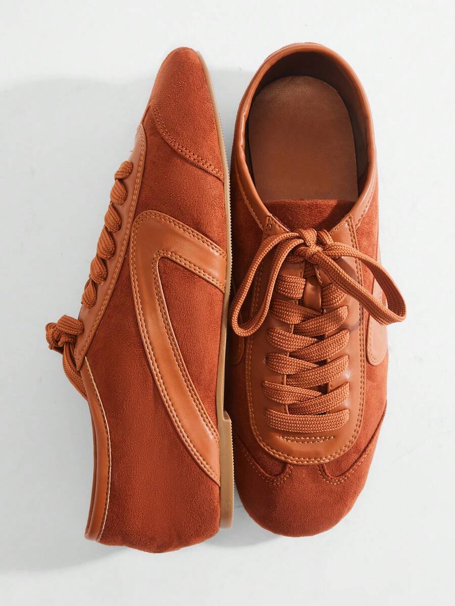 Solezae 女士舒适平底日常梦幻休闲基本款可爱芭蕾运动鞋 - 駝色 - 查看 1