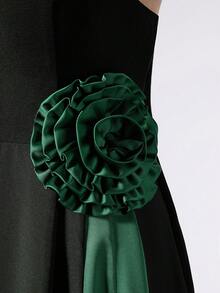 Grovea Plus Size Women's Elegant Floral Jacquard Strapless A-Line Maxi Dress For Party, Banquet, Gathering