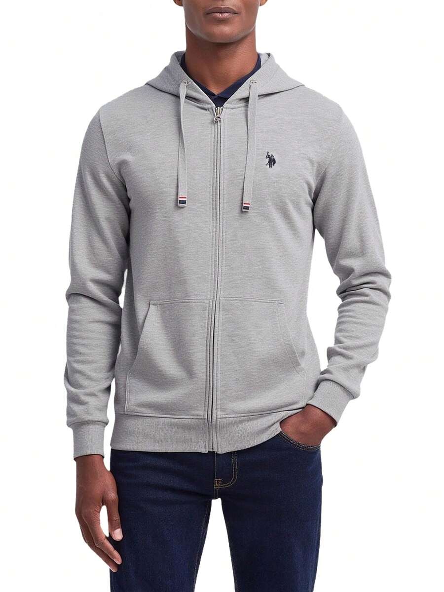 US Polo Assn Men's Full Zip Sweatshirt Grey - Grey - View 1