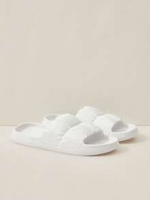 Cuccoo Woman Shoes Single Band Summer Solid White Fashionable Indoor EVA Slippers For Summer Vacation Shoes Summer Back To School Shoes College Student Shoes Christmas Fall New Year Holiday - White - View 5