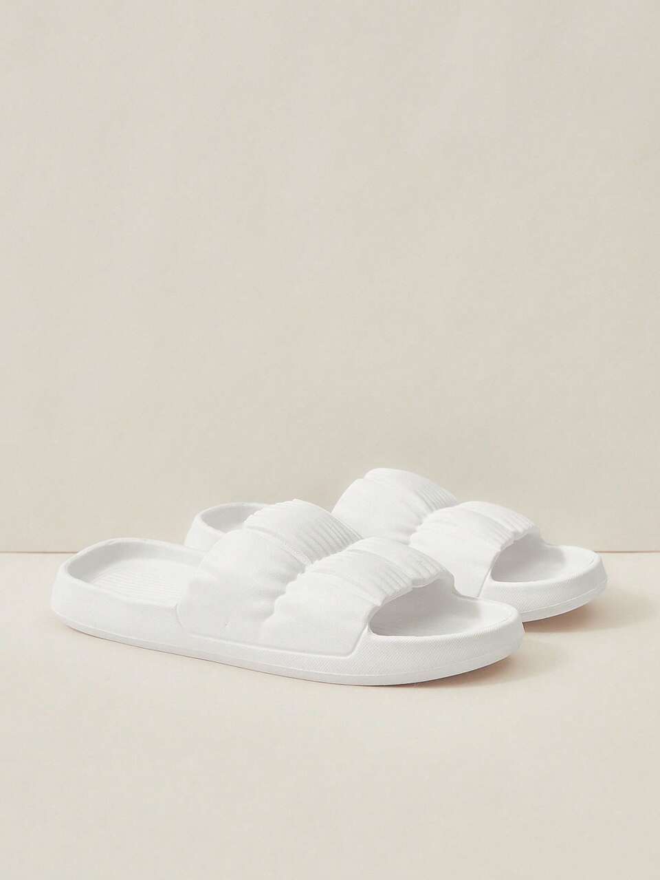 Woman Shoes Single Band Summer Solid White Fashionable Indoor EVA Slippers For Summer Vacation Shoes Summer Back To School Shoes College Student Shoes Christmas Fall New Year Holiday Summer Shoes
