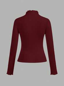 SHEIN EZwear 3 件套休闲纯色百搭分层高领长袖 T 恤，适合秋冬季，加大码 - 彩色 - 查看 10