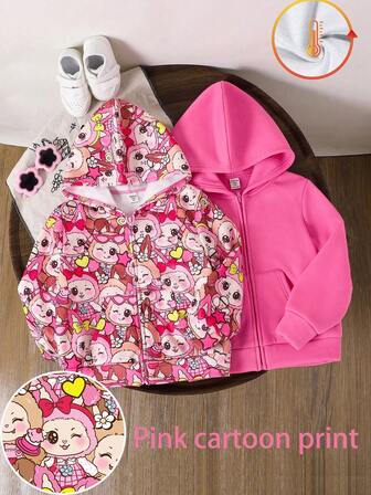 SHEIN 2pcs/Set Young Girl Oversized Casual Hoodie Sweatshirt, Pink & Lavender Color, Adorable Funny Graphic Hooded Pullover, Vacation Style, Casual College Look, Suitable For Autumn/Winter, Suitable For Casual, Daily Wear And School, Suitable For Christmas Hoodies For Kids Girls Girls Cartoon Hoodies Toddler Girl Jackets Girls Autumn And Winter Suits Girls Cartoon Jackets Winter Young Girls Sets Hoodie For Kids Girls Kids Jackets For Girl Girls Pink Cartoon Print Zip Hoodie Girls Pink Jackets