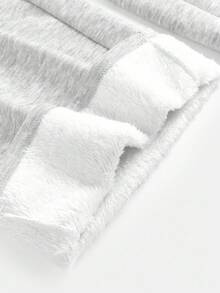 少女花卉灰色羊毛抽绳口袋休闲裤