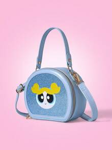 THE POWERPUFF GIRLS X SHEIN Printed Round Bag For Girls - Blue - View 2