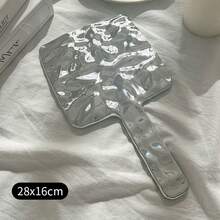 1 件镀手柄化妆镜高清晰度美容便携式紧凑型圆形/方形手持镜最佳生日礼物