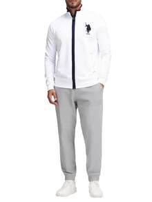 US Polo Assn Men's Zip-Up Sweatshirt White