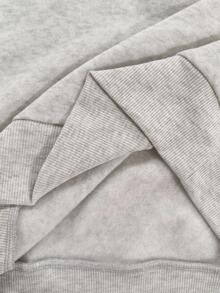 Resyla Women's Sunflower Print Long Sleeve Thermal Lined Casual Sweatshirt, Autumn/Winter, Christmas - Light Grey - View 5