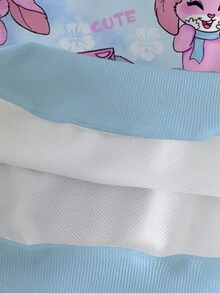 可爱兔子印花卫衣，适合青少年女孩，时尚休闲，秋冬季穿着。 - 彩色 - 查看 5