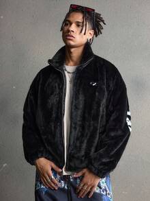 AXEPEAK Giacca casual da uomo con ricamo a lettera, autunno/inverno