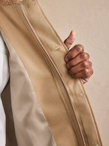 AKNOTIC Business Casual Men's Fashionable Versatile Commuter Long Sleeve Jacket, Autumn, For Fall Winter - Khaki - View 8