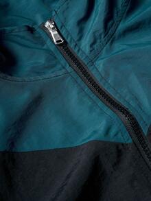 PAVTROS 男士休闲撞色拉链立领长袖夹克，搭配字母图案，运动风格，适合日常穿着、外出、运动、上学、聚会和音乐节。可作为礼物送给朋友或男友，Y2K 赛车拉链夹克 - 黑色 - 查看 6