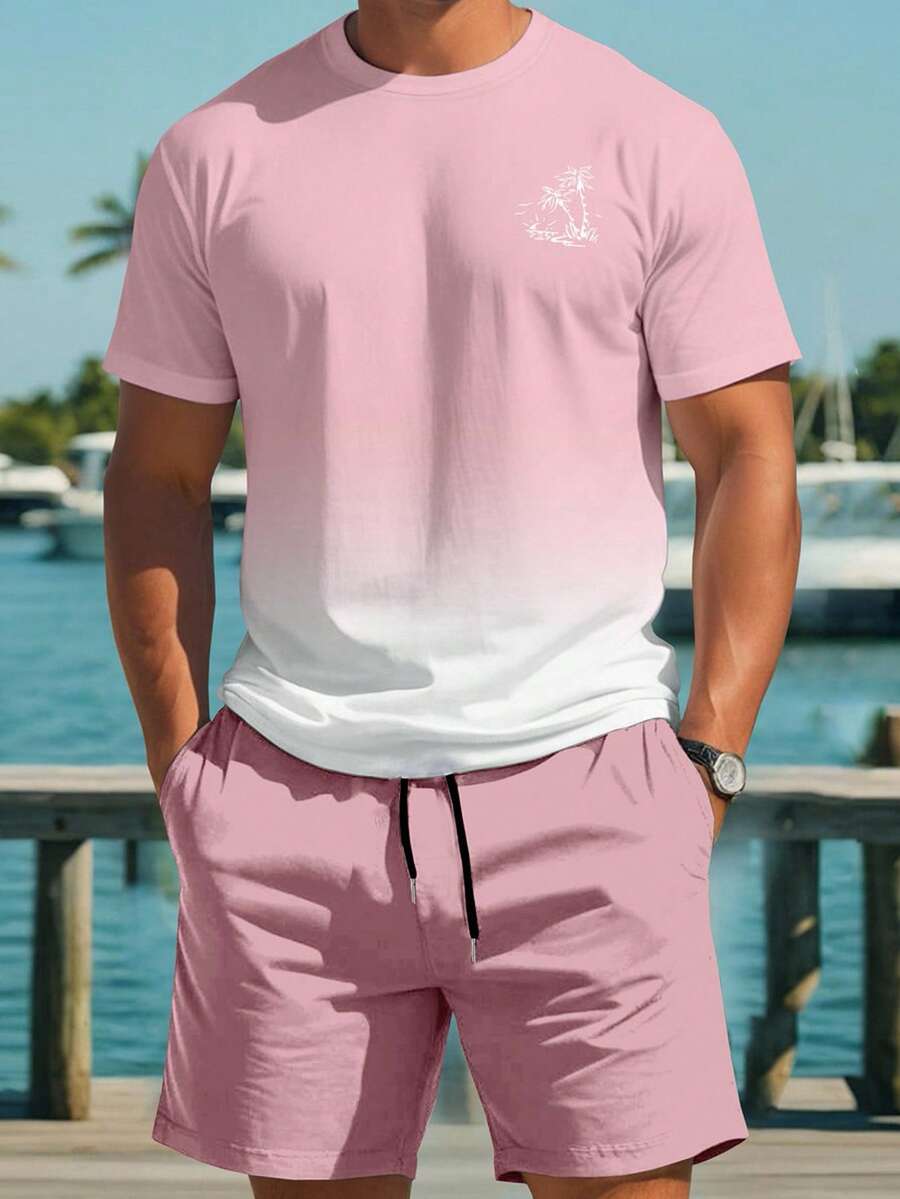 Manfinity RSRT Bộ 2 áo thun cổ tròn tay ngắn dáng rộng thoải mái cho nam và quần short - Nhiều màu - Xem 1