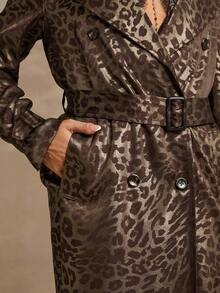 Glamine Áo khoác trench coat họa tiết da báo dành cho nữ, mùa thu - Nhiều màu - Xem 5