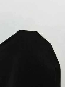 Calvaya 2 件套女士休闲纯色圆领长袖上衣和系带长裤，秋季 - 黑色 - 查看 8