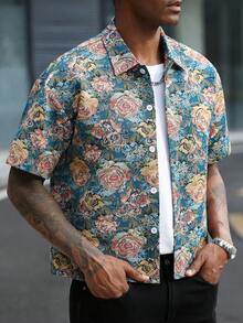 SLATEMANN Áo sơ mi vải jacquard họa tiết cổ điển thời trang dành cho nam - Nhiều màu - Xem 3