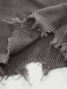 ROMWE MEN Goth 男士朋克风做旧末日印花针织衫，秋冬款