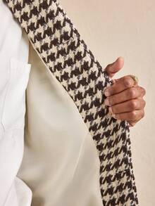 AKNOTIC Business Casual Men's Fashionable Commuter Houndstooth Overcoat, For Fall Winter, Christmas