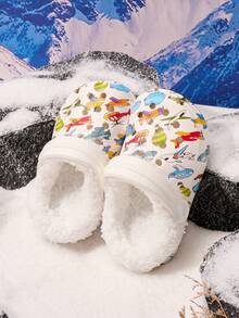 JNSQ 1 Pair Pink Girls Winter Fashion Casual Infant Clogs Thermal Lined Warm Indoor Slippers