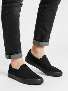 Men Canvas Shoes - Black - View 1