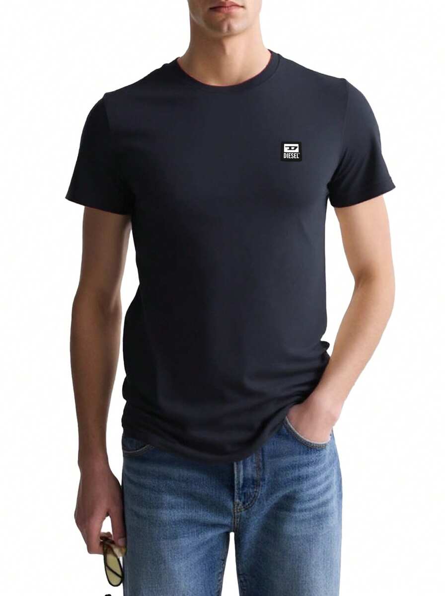 Diesel T-Diegos-K30 Men's T-Shirts Navy Blue - Navy Blue - View 1