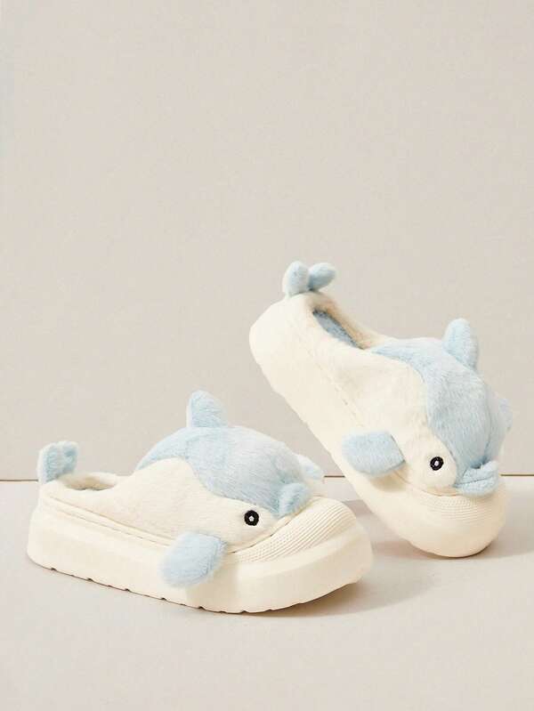 Cuccoo Pantuflas de mujer con suela gruesa y linda de peluche, pantuflas cálidas para interiores para otoño/invierno