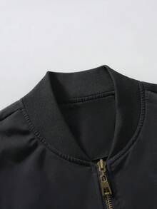 Manfinity Homme 男士休闲撞色拼布夹克，秋季 - 黑色 - 查看 4