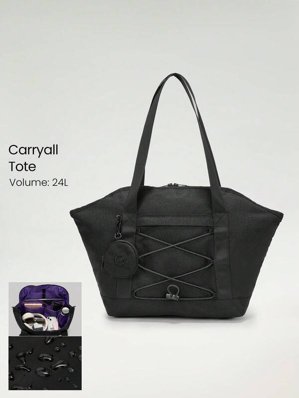 GLOWMODE Bolso de tela de nailon de 24L con bolsillo para botella de agua, ajustable y reflectante, para viajes y uso diario casual