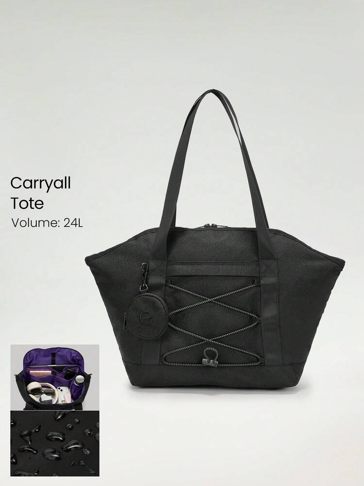 24L Sac fourre-tout en nylon pour ordinateur portable avec bandes réfléchissantes et réglable, avec poche intégrée pour bouteille d'eau, pour les voyages et l'usage quotidien