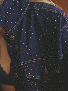 Aralina Women's Casual Long Sleeve Classic Button-Down Denim Jacket - Dark Wash - View 7