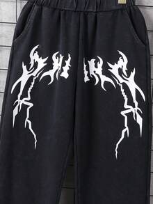 2pcs/Set Tween Boys BLACK DENIM SET Older Kids Boys' Hip Hop Style Printed Zip-Up Hoodie And Pants Set Teen Boys Sets Boys Sweatsuit Y2k Clothes Boys Set Drippy Outfits For Boys Boys Sweat Suit Fall Winter - Black - View 7