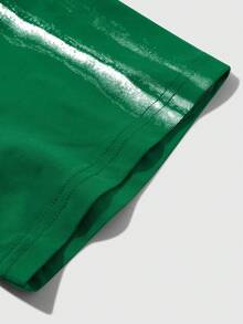 PAVTROS Manfinity Streetrush Men's Round Neck Short Sleeve T-Shirt, Daily Fashion Print Cross Stripe Gradient Contrast Print Pattern, Minimalist Stripe Graphic Print, Casual Chic, All Season Daily Casual Wear, Commute Casual Wear, Boyfriend Gift - Green - View 5