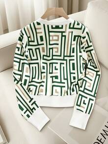 GlowEve 时尚优雅女士针织长袖T恤 - 綠色 - 查看 2