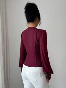 Elenzga Women's Elegant Commuter Wrap Asymmetric Hem Thin Jacket