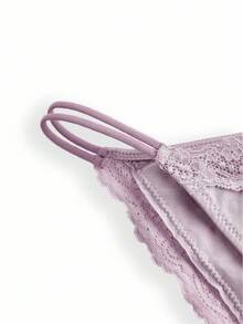 Ocili Paquete de 3 bragas de mujer minimalistas de 100% algodón cómodo con encaje a doble cara y elástico, de estilo elegante para el otoño - Multicolor - Ver 7