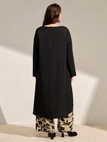 Momelise Bộ đồ hai mảnh in họa tiết dệt ôm vừa vặn cỡ lớn - Nhiều màu - Xem 2