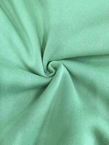 Resyla 女士心形刺绣落肩长袖休闲宽松抽绳卫衣 - 綠色 - 查看 6