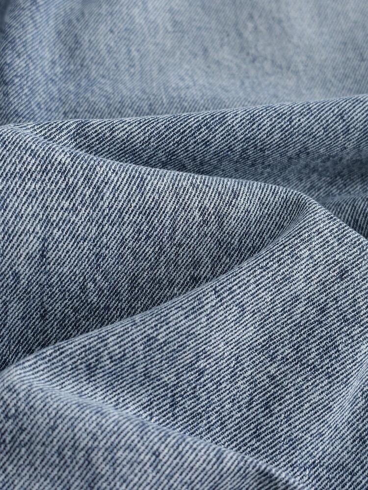 GlowEve Women's Casual Washed Wide Leg Cargo Jeans - Blue - View 7