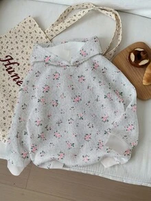 Attitoon Áo sweatshirt nữ họa tiết hoa nhí, lãng mạn và thanh lịch, phù hợp cho mùa thu/đông, phong cách đường phố, trang phục thường ngày, sang trọng, phong cách Y2K, quần áo mùa thu cho nữ. - Nhiều màu - Xem 6