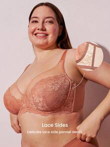 LUVLETTE 大码胸罩和无钢圈文胸 - 棕色 - 查看 3