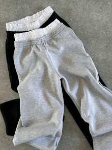 INAWLY Quần nỉ dài tay cạp rút màu tương phản dành cho nữ - Nhiều màu - Xem 2